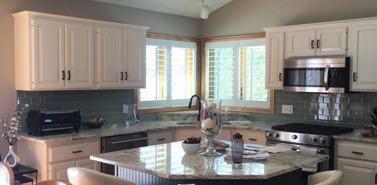 Gainesville kitchen with shutters and appliances